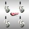 Service Caster 3 Inch 316SS Gray Polyurethane Swivel 7/8 Inch Expanding Stem Caster Set SCC SCC-SS316EX20S314-PPUB-78-4 - alternate 1